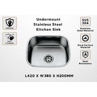 [Kingsman] Cabana Single Bowl Undermount 304 Stainless Steel Home Living Kitchen Sink Dapur Sinki Re