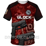 TACTICAL GLOCK SHIRT Full Sublimation 3D T-Shirt Summer Short Sleeve Tee