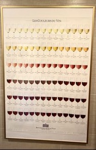 Gold Frame and Poster: Bouchard Aine & Fils Wine Color Chart