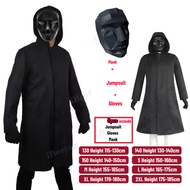 Squid game ชุดชุดคอสเพลย์ผู้หญิงสำหรับผู้ใหญ่และจั๊มพ์สูทสำหรับเด็กพร้อมหน้ากากป้องกันสำหรับทั้งชุดช