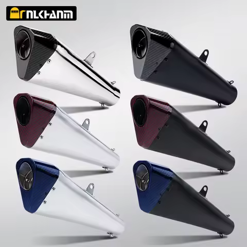 Brock Universal 60MM Motorcycle Exhaust Escape Moto Muffler Stainless Carbon muffler with DB Killer 