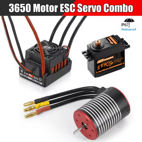 Hobbywing QuicRun WP-10BL60 ESC 3650 Series Brushless Waterproof Motor 15kg Digital Servo Combo for