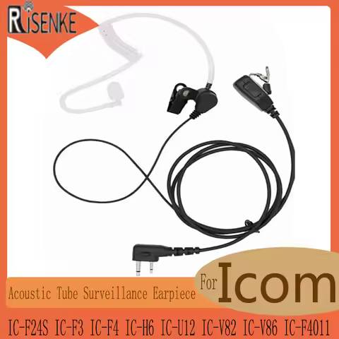 RISENKE Earpiece for Icom IC-F24S,IC-F3,IC-F4,IC-H6,IC-U12,IC-V82,IC-V86,IC-F4011 Radio, Acoustic Tu