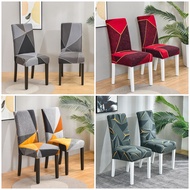COD 2Pcs Chair Cover Dining Set Stretchable Printing Elastic Comfortable for Indoor Dining Room