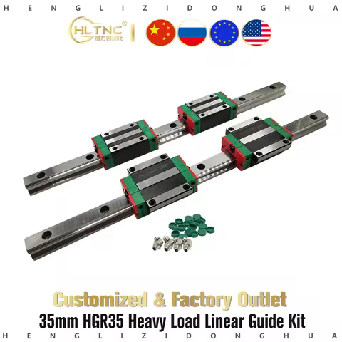 HLTNC HGR35 35MM Square Linear Guide Rail Kit With HGH35CA HGW35CC Flange Slider Carriages Block For