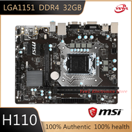 LGA 1151 MSI H110M PRO-VD เมนบอร์ด Intel DDR4สนับสนุน Intel 6th-Gen I7 I5 I3 CPU 32GB PCI-E 3.0 USB3