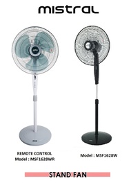 Mistral 16 inch Stand Fan With Remote Control (MSF1628WR)  Mistral 16 inch Stand Fan (MSF1628W)