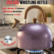 Cerek Air Berbunyi 201 SUS High Quality Stainless Steel Camping Whistling Kettle - 2L 3L 4L