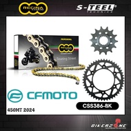 CF MOTO 450cc 450MT 2024 - Regina Chain Touring Street (520 ZRT) + S-teel Front & Rear Sprocket Full