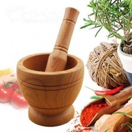 [Ready Stock] High Quality Lesung Kayu Berkualiti Baik Pestle & Mortar