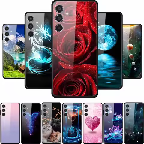 Tempered Glass Case For Samsung S25 Plus Case S 25 Plus Hard Back Cover For Samsung Galaxy A16 M55 A