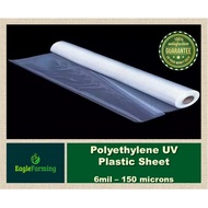 ●❏UV Plastic Sheet (6mil - 150Microns) 10ft x 1Meter - Greenhouse Roofing, Hydroponics, Construction