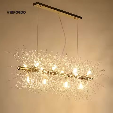 Modern Crystal G9 Dandelion Chandelier Hotel Restaurant Shop Luxury Star Fireball Firefly Pendant Li