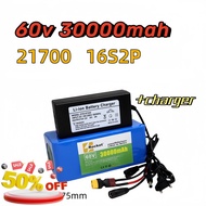 แบตเตอรี่ลิเธียม 60V 30AH 67.2V แบตเตอรี่แบบชาร์จไฟ พร้อม BMS แบตเตอรี่ลิเธียมบอร์ดป้องกัน ถ่าน 2170