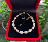 🍁[ TRANG SỨC ĐẸP ] Chuỗi ngọc trai giọt nước 7ly phối châu bi tuyệt đẹphàng shop gia công.