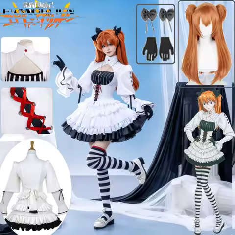 Asuka Langley Soryu Cosplay Costume Battle Suit Gothic Lolita Doresu Dress Wig Set Halloween Party C