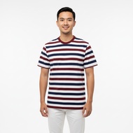 IEBE J1BO8017 Striped Shirt Maroon Navy White