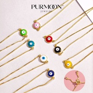 Purmoon Colorful Guardian Eye Bracelet | Lucky Amulet Protection |Auspicious meaning, blessing peace