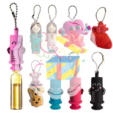Ampoule Bottle Opener Keychain Syringe-Shaped Cutter Nurse Doctor Ampoule Bottle Opener Aid Medicati