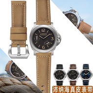 2023 New♣♣♣ Suitable for Panerai Panerai Leather Watch Strap Seagull Casio Citizen Tissot Leather Bracelet Men