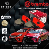 BREMBO GENUINE PERODUA AXIA, BEZZA (DEPAN) LOW MATE & CERAMIC BRAKE PAD