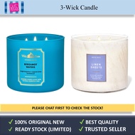💯Original New BBW 3-Wick Scented Candle Bergamot Waters Linen Sheets Bath And Body Works Original Outlet Store Gift