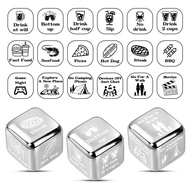 Creative Food/Drink/Entertainment Decision Dice Funny Six Sides Stainless Steel Ice Dices Party Gami