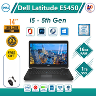 Dell Latitude E5450 Intel Core i5 5th Gen / 14" Inch /Up to 16GB RAM/Up to 1TB SSD/Windows 10 Pro/ W