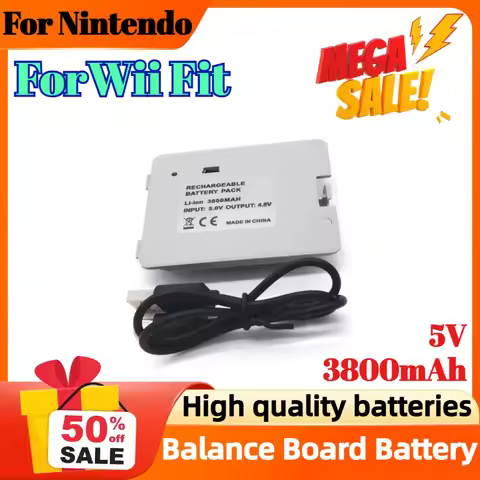 3800mAh 5V Li-ion Rechargeable Battery Pack with USB Charging Cable for Nintendo Wii Fit Balance Boa