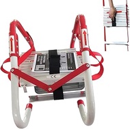 Fire Escape Ladder 2-4 Story, 7.5m Foldable Safety Ladder, Aluminum Alloy Emergency Ladders, Reusabl