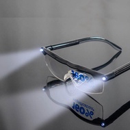 LED แว่นตาอ่านหนังสือ1.6ครั้งการขยายการมองเห็นได้แว่นตาเสริมความแข็งแรงแว่นตาชาร์จได้แว่นขยายแว่นตาอ่านหนังสือ