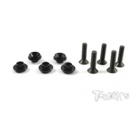 Get Started Remote Control Model T-WORKS TA-031BK Black Servo Fixed Aluminum Gasket 5pcs For Futaba