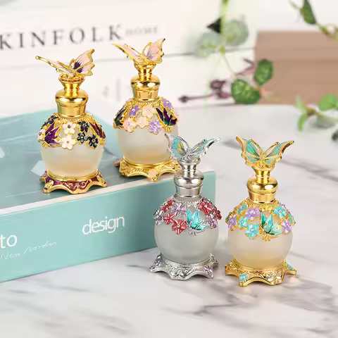 YU FENG Beautiful Butterfly Glass Perfume Bottles Bundle