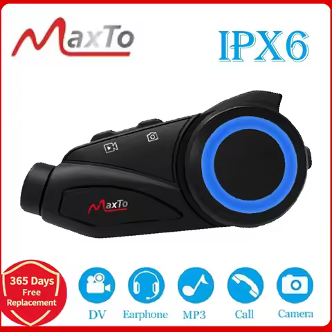 MAXTO M3 Motorcycle Helmet Bluetooth Headset Intercom 1000m WiFi 1080P Lens Video Recorder Waterproo