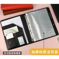 High Quality A4 PU Leather 4 Rings File Folder For 11 Hole A4 Size Sheet Protector Use