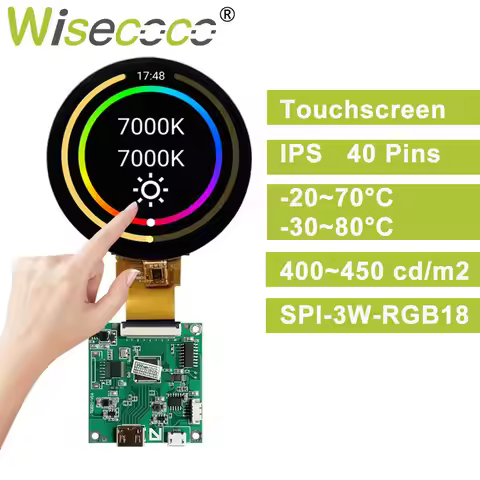 Wisecoco 3 Inch Round touchscreen 2.8 Inch Multi Touch LCD Display 480x480 Instruments Meters Smart 