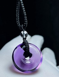 天然紫水晶平安扣吊墜 掛件 天然原色 招財進財 避邪 轉運