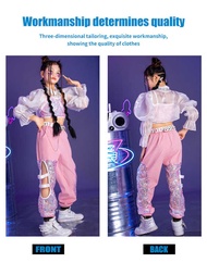 ZXH Kids Fashion Sequins Show Costumes Girls Catwalk Fashion Outfits Kids Hip Hop Hip Hop Dance
