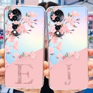 Casing For Honor 70 5G FNE-NX9 Soft Case Shockproof Silicone Fashion Flower Letters Protective Back 