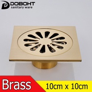 DOBOHT Brass Bathroom 10CM*10CM Floor Drains Traps DR009-CD