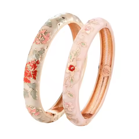 2PCS Indian Bangles For Women Women's Bangle Cloisonne Bracelet Sets Women's Jewelry Vintage Accesso