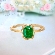 PANAOBEN | Luxury Imitation Jade Gold Plated Ring 1.8CT