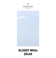 Keramik Dinding 25X40 PUTIH POLOS KILAP / KERAMIK DINDING KAMAR MANDI 25X40 MULIA GLOSSY WHITE KW 1 