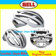 helm sepeda bell z20 mips helmet helmet sepeda balap original - silver white m