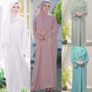 Malay Indonesian Dress Robe Princess Long Style with Headscarf Long Dress Malay Dress Malay Women's Clothing Modern Malay Dress Muslim Suit Plus Size Women's Clothing