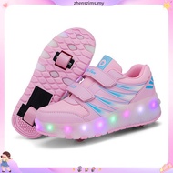 New【original】Ship Now  Kids heelys LED illuminated dual wheel high heels sneakers for children's rol