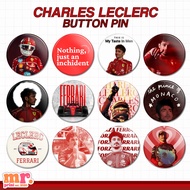 CHARLES LECLERC BUTTON FORMULA ONE F1 DRIVER BUTTON PIN Brooch Pin
