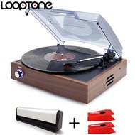 LoopTone 33/45/78 RPM Belt-drive Bluetooth Turntable Player for Vinyl LP Records Built-in Speakers R