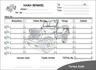 Nota Bengkel Custom Nota loundry nota online shop nama toko sendiri ( 1play & 2play )