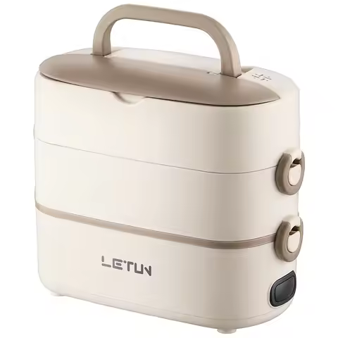 Upgraded 2.4L Double-layer Portable Electric Heating Lunch Box Household Multi-functional Rice Cooke